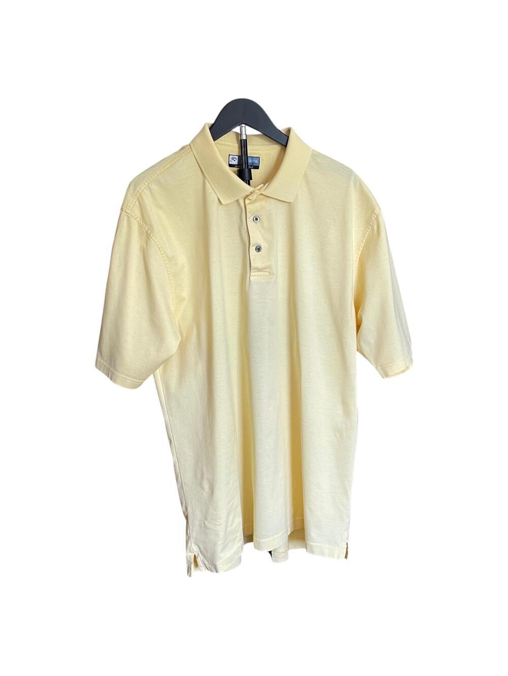 Jos A Bank Ledbetter Golf Polo Shirt Yellow Cotton Stays Cool Men's Large CLEAN!